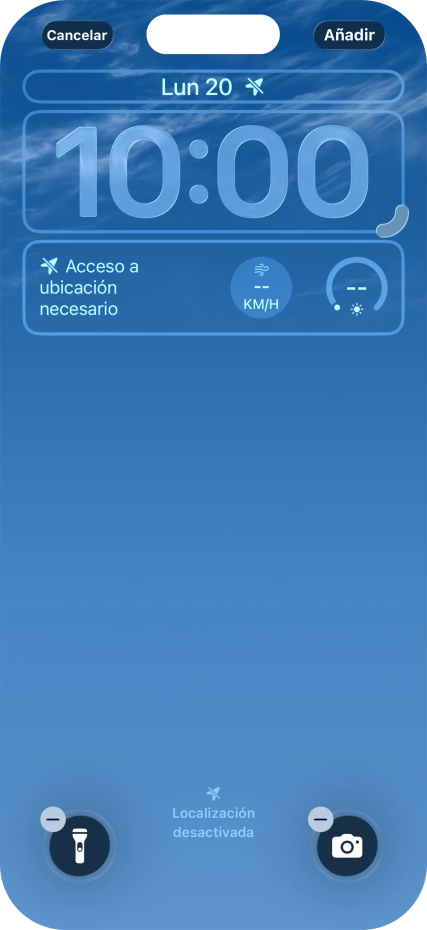 Si deseas personalizar la vista de la fecha en la pantalla de bloqueo, pulsa el widget de la fecha y sigue las indicaciones de la pantalla para seleccionar la vista de widgets deseada.