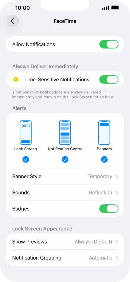 Press the indicator next to 