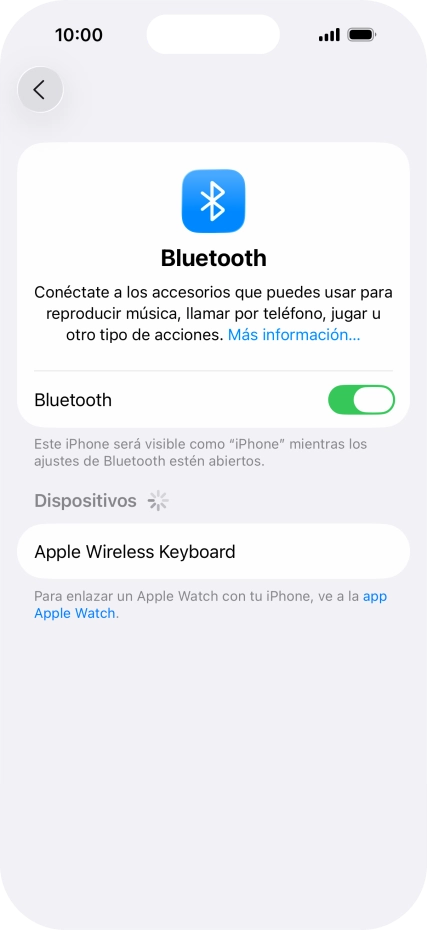 Pulsa el dispositivo Bluetooth deseado y sigue las indicaciones de la pantalla para vincular el dispositivo al teléfono.