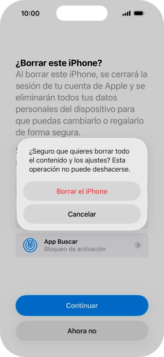 Pulsa Borrar el iPhone.