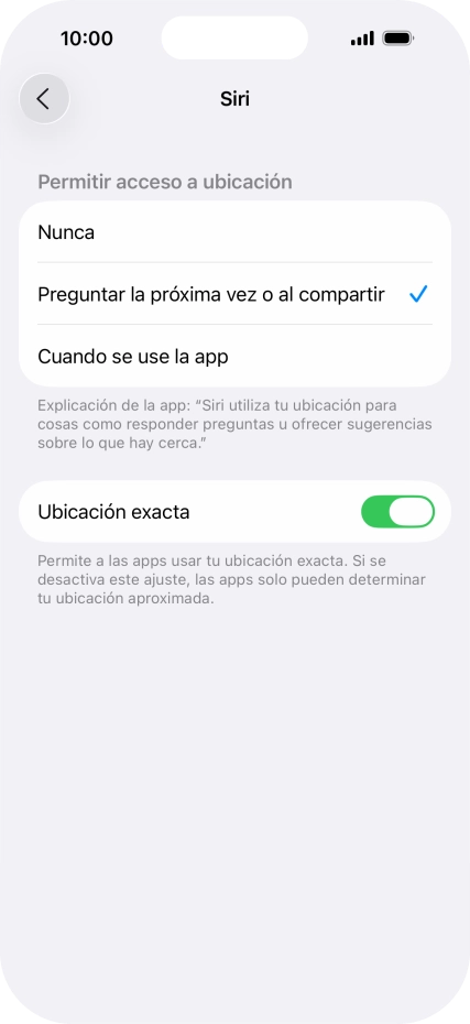Pulsa el ajuste deseado para activar o desactivar la función.