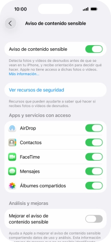 Pulsa el indicador junto a las aplicaciones deseadas para activar o desactivar la función.