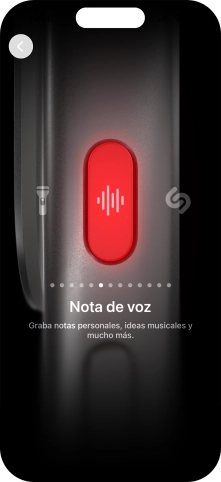 Desliza el dedo hacia la derecha o hacia la izquierda por la pantalla para seleccionar la función deseada.