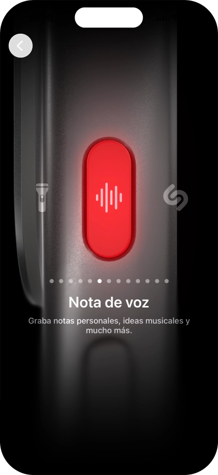 Desliza el dedo hacia la derecha o hacia la izquierda por la pantalla para seleccionar la función deseada.