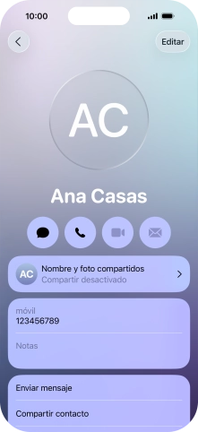 Pulsa Nombre y foto compartidos.
