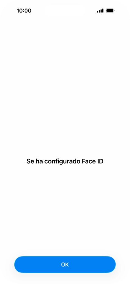 Pulsa OK. Si no has añadido anteriormente un código de seguridad, tendrás que introducir un código de libre elección dos veces consecutivas.