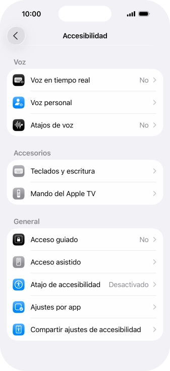 Pulsa una categoría bajo 