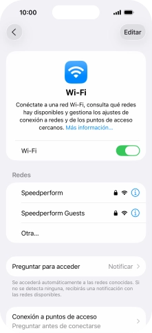 Pulsa la red wifi deseada e introduce la contraseña de esta red.