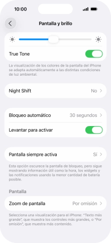 Pulsa Pantalla siempre activa.