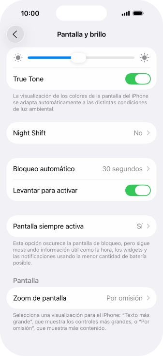 Pulsa Pantalla siempre activa.