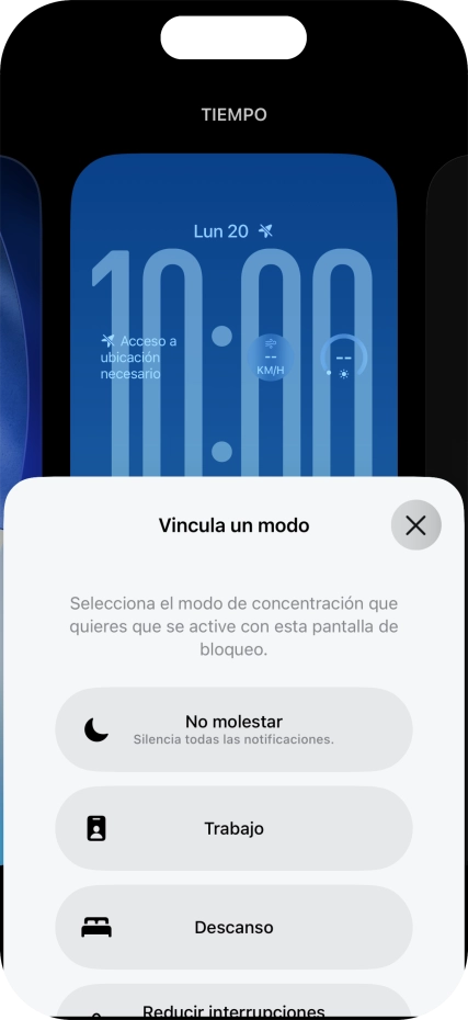 Pulsa un modo de concentración.