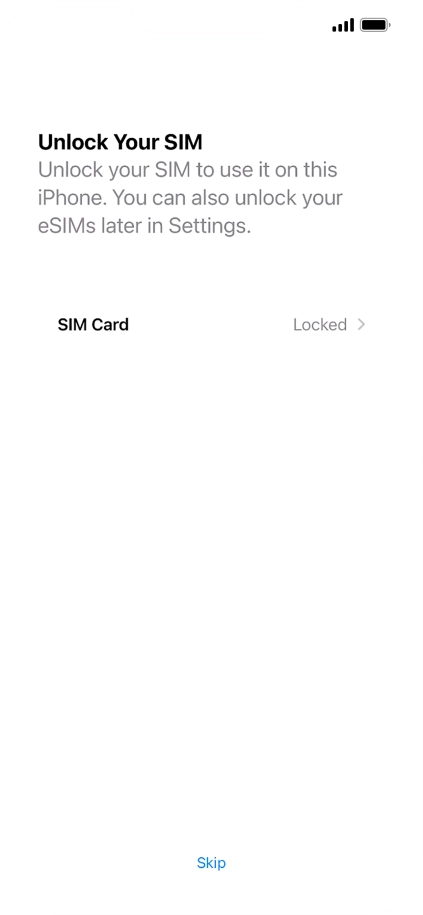 Press SIM Card.