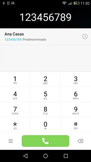 Introduce el número deseado y pulsa el icono de llamar.