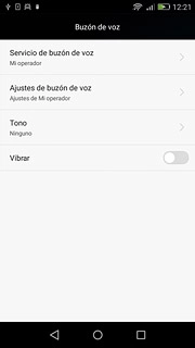 Pulsa Ajustes de buzón de voz.