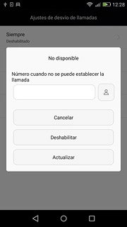 Pulsa Deshabilitar.Repite este paso hasta que se hayan cancelado todos los desvíos.