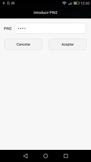 Introduce el código PIN2 y pulsa Aceptar.