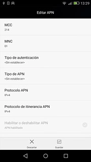 Pulsa Tipo de autenticación.
