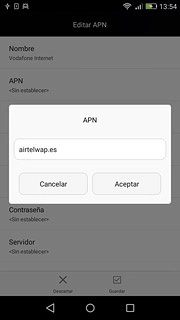 Introduce airtelwap.es y pulsa Aceptar.