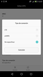 Pulsa Sin especificar.