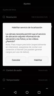 Si activas la información de la posición GPS:Pulse Habilitar.