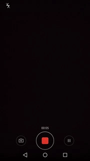 Pulsa el icono de parada para detener la grabación de vídeo.El videoclip se guarda de forma automática.