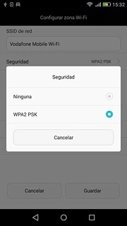 Para proteger la conexión wifi con una contraseña:Pulsa WPA2 PSK.