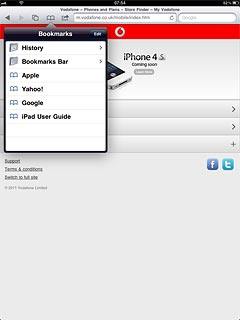 Press the required bookmark.