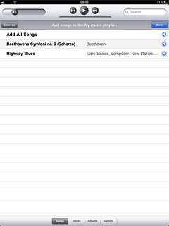 Press the required audio files to select them.