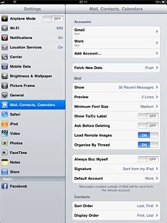 Press Mail, Contacts, Calendars.