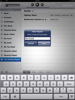 Key in a name for the playlist and press Save.