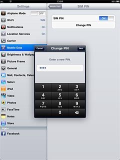 Key in a new four-digit PIN and press Next.
