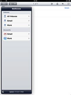 Press the required email account.Your device automatically retrieves email messages.