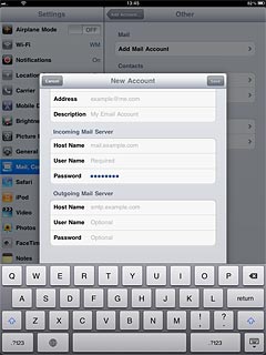 Press User Name below Incoming Mail Server and key in the username for your email account at your email provider.