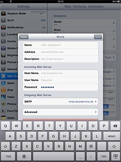 Press SMTP below Outgoing Mail Server.