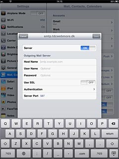 Press the indicator next to Use SSL to turn off the function.