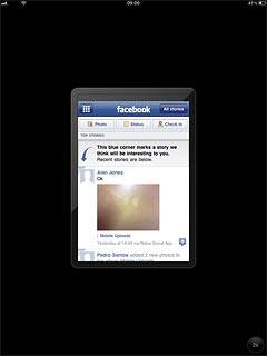 You can now use the application.Please note that Facebook isn't part of the original application package and therefore only a general description is given here.You have a number of options, such as:Write status updatesSend messagesWrite text on WallUpload picturesSelect application settings