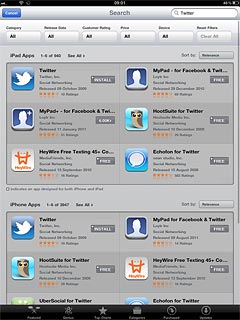 Press Twitter below iPad Apps.