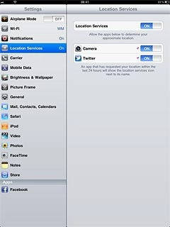 Press Location Services.