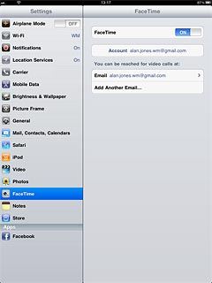 Press the indicator next to FaceTime to turn on the function.