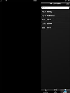 Press the required contact.The contact details are displayed.