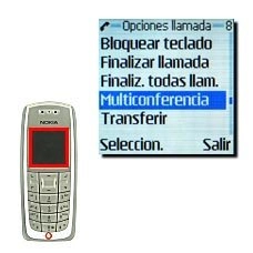 Vaya a Multiconferencia y pulse Seleccion..Repita el paso 4 si desea incluir a más participantes en la multiconferencia.