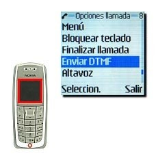 Vaya a Enviar DTMF y pulse Seleccion..