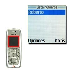 Si la lista de números ya tiene uno o más números, la pantalla muestra Lista números junto con el primer nombre y número de la lista. Continúe con el paso 3.