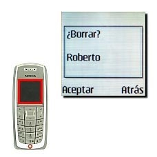La pantalla muestra ahora ¿Borrar? .