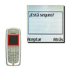 La pantalla muestra ahora ¿Está seguro?.