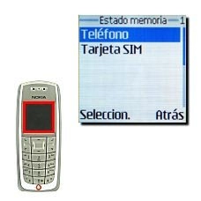 Elija la guía cuyo estado de la memoria desea ver:Teléfono, véase 2a.