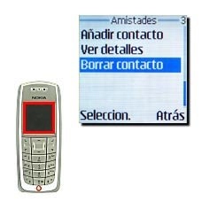 Vaya a Borrar contacto y pulse Seleccion..