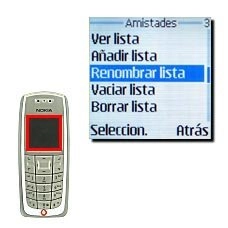 Vaya a Renombrar lista y pulse Seleccion..