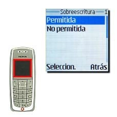 Elija Permitida o No permitida y pulse Seleccion..La pantalla muestra ahora el ajuste seleccionado.