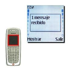 La pantalla muestra X mensaje(s) recibido(s).